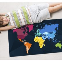 Tapis de carte du monde coloré moderne