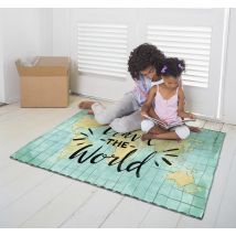 Tapis vinyle de voyage carte du monde