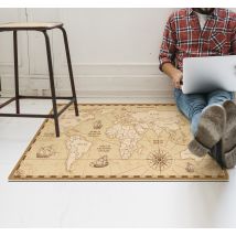 Tapis vinyle vintage carte du monde