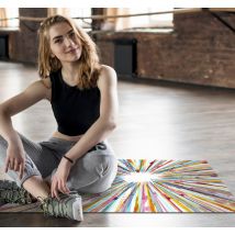 Tapis de vinyle rayé aquarelle