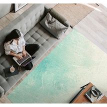 Tapis vinyle salon effet pierre turquoise