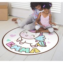 Tapis en vinyle personnalisé fille licorne