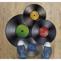 Tapis vinyle vintage disques vinyles