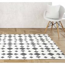 Tapis vinyle carreaux noir et blanc