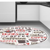 Tapis vinyle de cuisine citation thème café