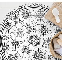 Tapis vinyle de cuisine Cercle mandala noir