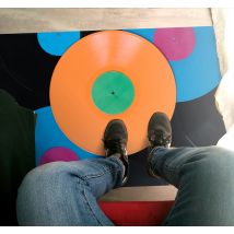 Tapis vinyle vintage vinylee tapis vinylee disque multicolore