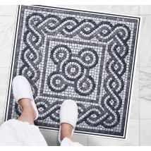 Tapis vinyle salle de bain mosaïque en pierre de galets