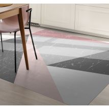 Tapis vinyle salle de bain géometrique triangulaire