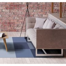 Tapis geometrique Nuance bleue