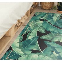 Tapis salon Feuilles vert foncé