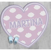 Tapis vinyle coeur prénom personnalisé