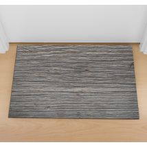 Tapis vinyle salle à manger effet bois planches brunes