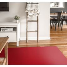 Tapis vinyle salon rouge couleur unie