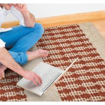 Tapis vinyle motif ethnique Cooke rouge et blanc
