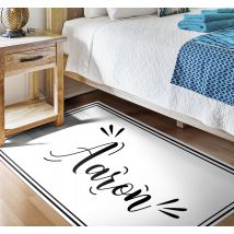 Tapis vinyle personnalise Bordure noire et blanche personnalisée