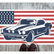 tapis salon Voiture de muscle de légende américaine