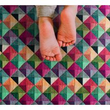 Tapis vinyle chambre textile multicolore