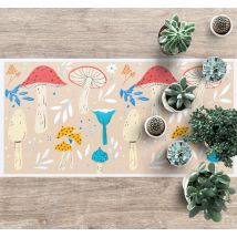 Tapis salon Champignons classiques fond beige