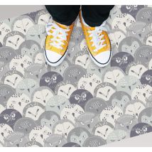 Tapis vinyle forme animal Hibou gris sur creepers style nordique