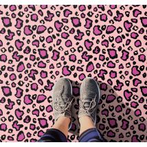 Tapis vinyle forme animal Imprimé léopard rose