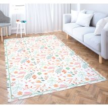 Tapis vinyle délicates fleurs des champs peintes