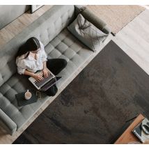 Tapis vinyle salon style industriel fer gris rouillé