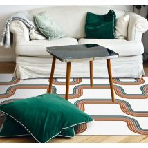 Tapis vinyle vintage vagues minimalistes abstraites