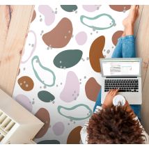 Tapis vinyle modèle aux formes irrégulières abstraites