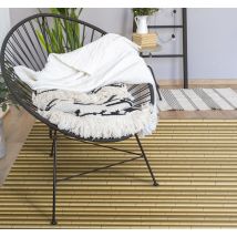 Tapis vinyle salle à manger motif imitation bambou