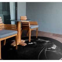 Tapis vinyle extérieur motif panthère noire