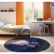 Tapis vinyle rond carte de footballeur personnalisable