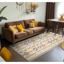 Tapis vinyle beige berbère ethnique
