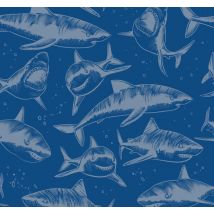 Papier peint chambre bleu requins