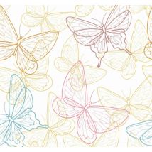 Papier peint salle de bain papillons multicolores