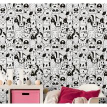 Papier peint chambre chiens deco