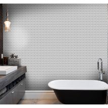 Papier peint salle de bain mosaïque grise