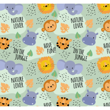 Dans le papier peint de la chambre jungle