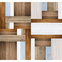 Papel pintado dormitorio madera tablones modernos