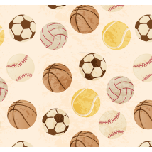 Papier peint vintage motif avec balles