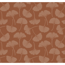 Papier peint terracotta feuilles de ginkgo