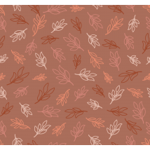 Papier peint terracotta feuilles minimalistes