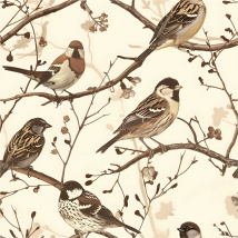 Papier peint pour tete de lit oiseaux sauvages