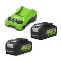 Greenworks 24V/48V Greenworks 24V 2 x 4Ah Batteries & Universal Charger Kit