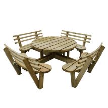 Forest Forest 82x246x246cm Circular Picnic Table with Seat Backs