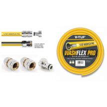 V-TUF V-TUF 25m 3/4" 10Bar WASHFLEX PRO Water Supply Hose & KCQ Coupling Kit