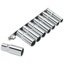 Clarke PRO385 8 Piece 3/8" Deep Drive Multi-Fit Socket Set