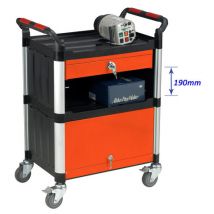 Machine Mart Xtra Barton Storage WHTT3SS/CAB 3 Shelf Trolley With Drawer And Cabinet