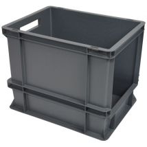 Barton Storage Barton Storage E4332-4P20/5 - 30L. Open Fronted Euro Containers - Grey Pack of 5 (400 x 300 x 320mm)