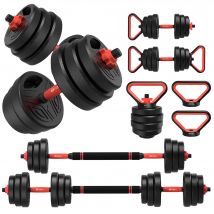 4 in 1 Multifunktions-Hantelset Freies Gewicht mit Kettlebell-Griffstange 20KG